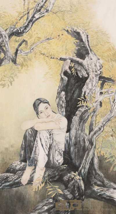 姜超 少女 镜心 177×96cm